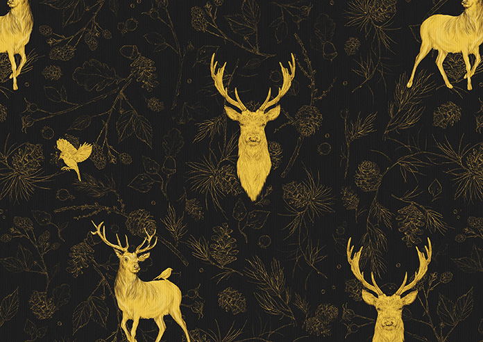 Highland Stags, Gold - Roller Blind - Image 6